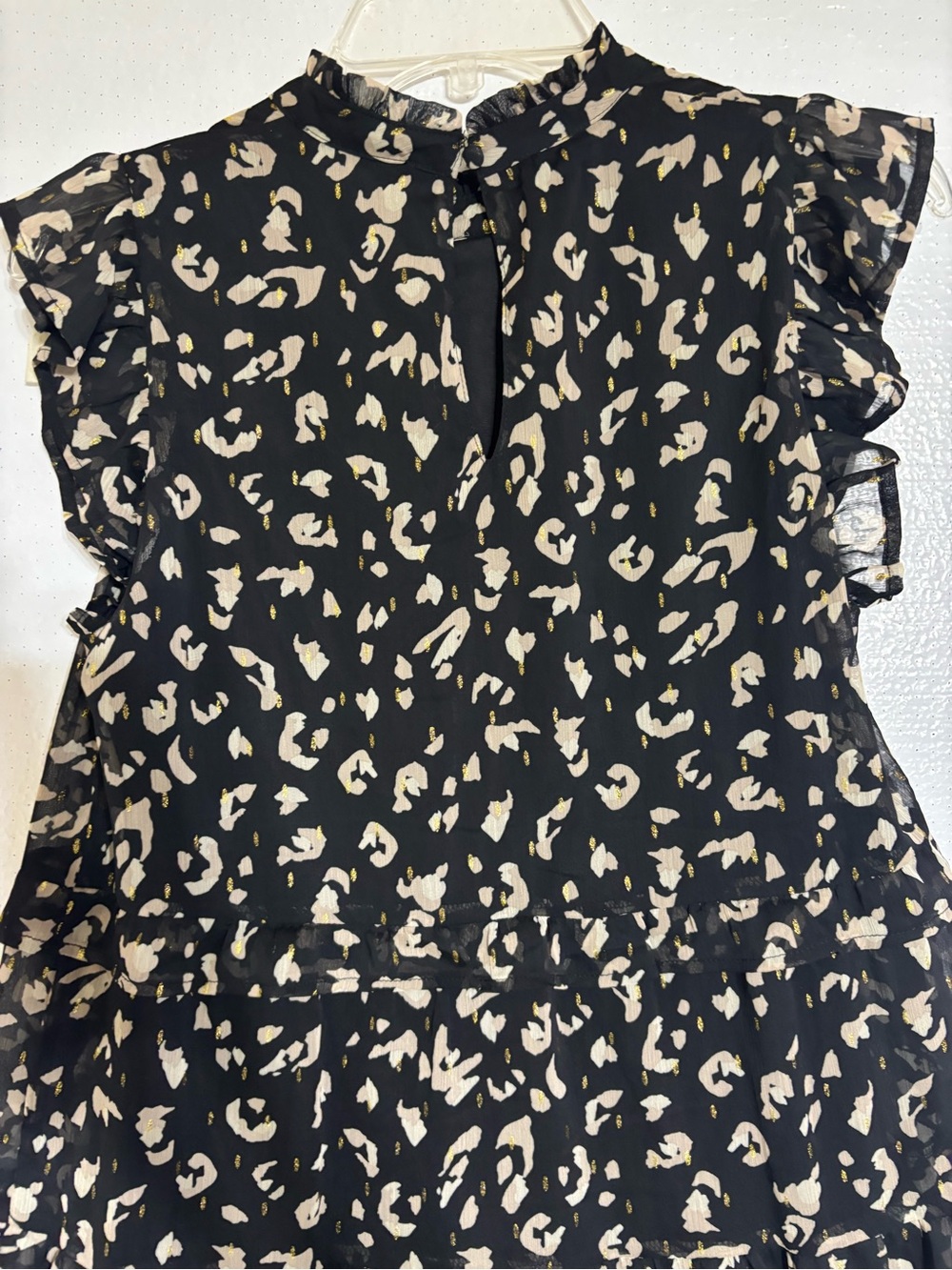 THML Alani Tiered Black & Gold Dress S - Picture 4 of 9